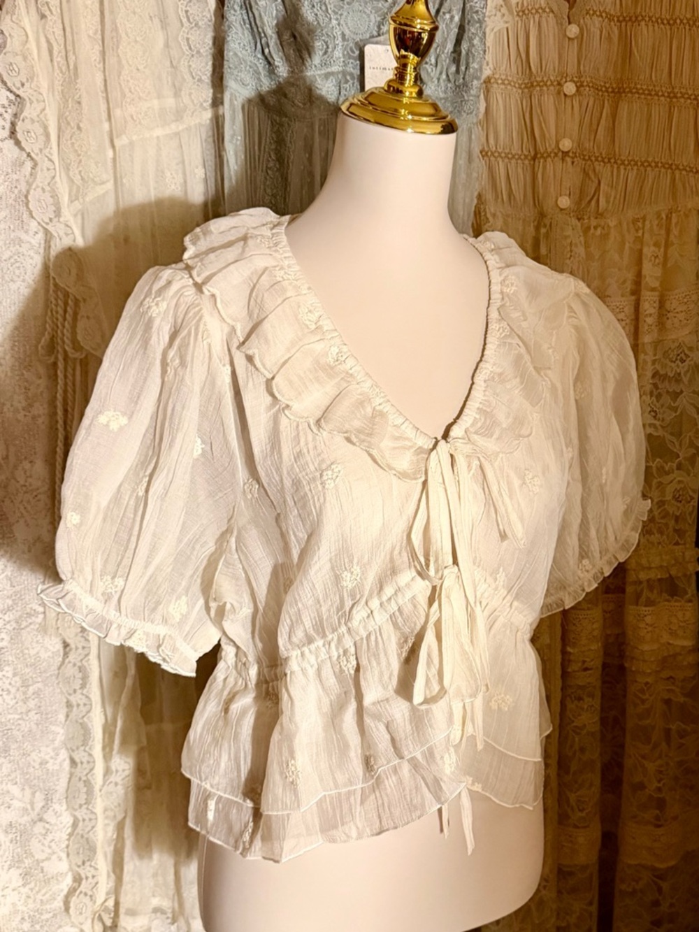 Lucky Brand Ruffled Tie-front Top - Picture 7 of 8